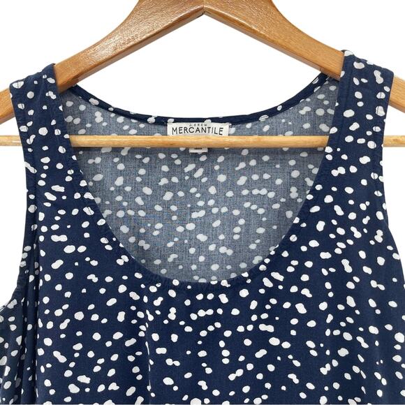 J.Crew Mercantile Navy Blue & White Pebble Print Sleeveless Viscose Top Size XS - Picture 3 of 8
